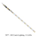 A strip of Viessmann HO scale coach lighting with 11 LED lights