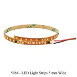 A coiled 5mm wide Viessmann LED light strip with red and black wires on a pale background. Train Model & Railway Accessories available @ The Trainyard in Paarl