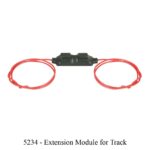 Viessmann 5234 Extension module for track with two red wires looped around a black connector. Train Model & Railway Accessories available @ The Trainyard in Paarl