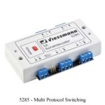 White Viesmann 5285 multi-protocol switching device with terminal blocks and indicator lights. Train Model & Railway Accessories available @ The Trainyard in Paarl