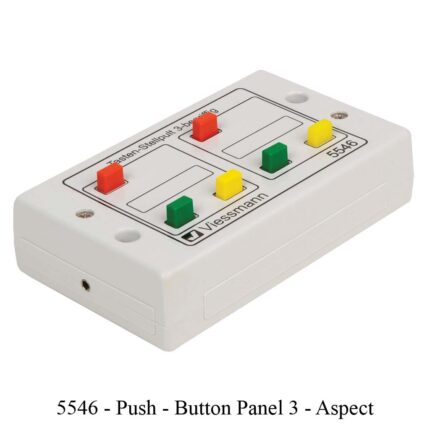 A four-button control panel with red