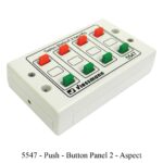 White push-button panel with three red and three green buttons